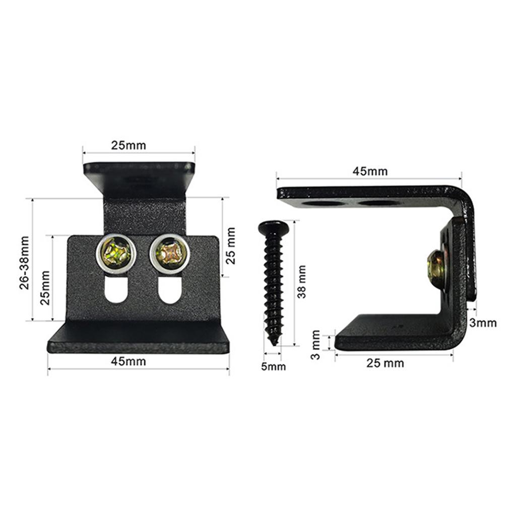 Floor Guides Black Steel Hardware Sliding Barn Door Bottom Wall Mount Floor Guide with Screws