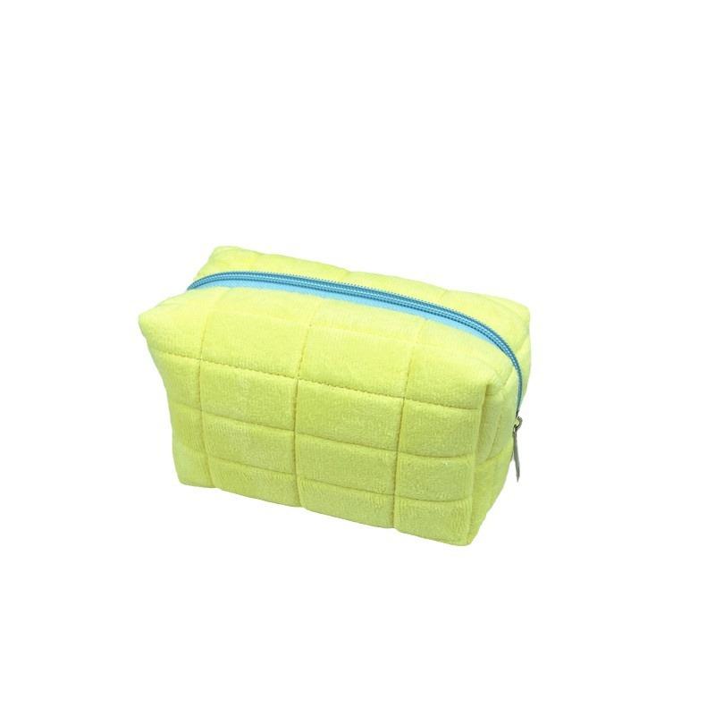 Süße Make-up-Tasche aus Fell für Damen mit Reißverschluss, große, einfarbige Kosmetiktasche, Reise-Make-up-Kulturtasche, Waschtasche, Plüsch-Stiftetasche