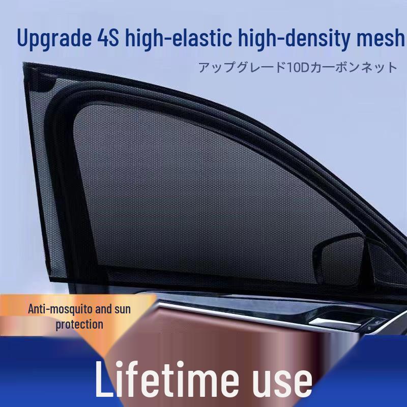 Car Side Window Mosquito Net and Sun Protection Curtain