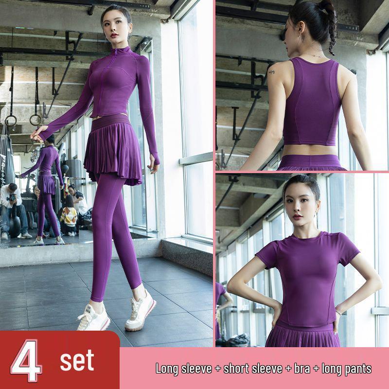 Women's Pleated Skirt & Jacket Quick-Dry Yoga Set
