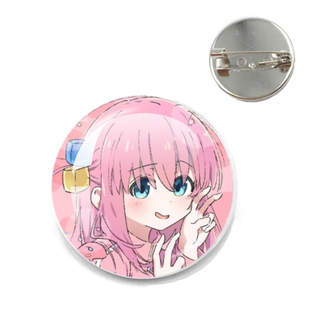 BOCCHI THE ROCK Pin Round Cartoon 20MM/25MM Metal Brooches Handmade Pins For Backpack Jewelry Accessories Gifts Creative Badge