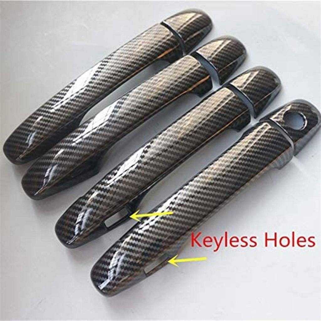 GLOFLY Carbon Fiber Protective Door Handle Cover Accessories with Keyhole for Subaru Outback XV Crosstrek Exterior Door Handles 2013-2017