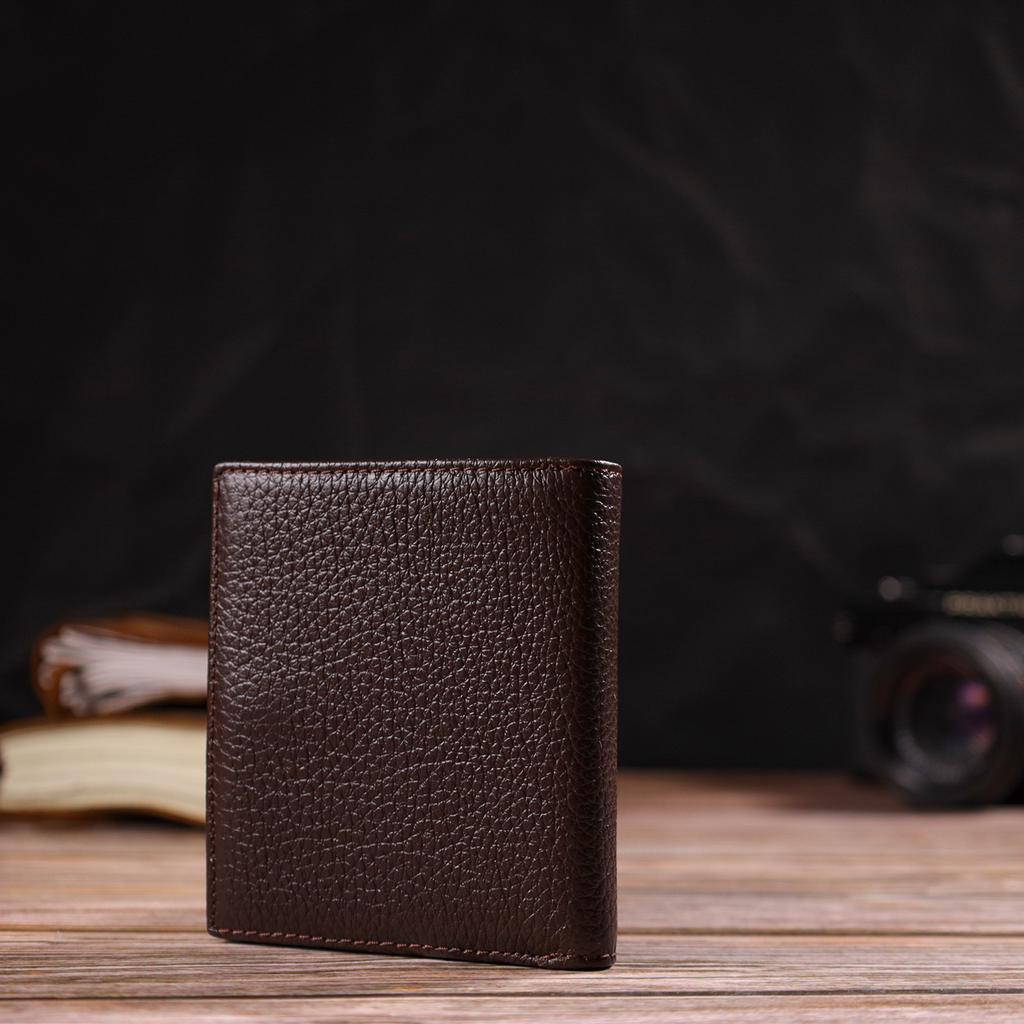 Kompakte Geldbörse für Herren aus genarbtem Echtleder CANPELLINI 21740 Braun