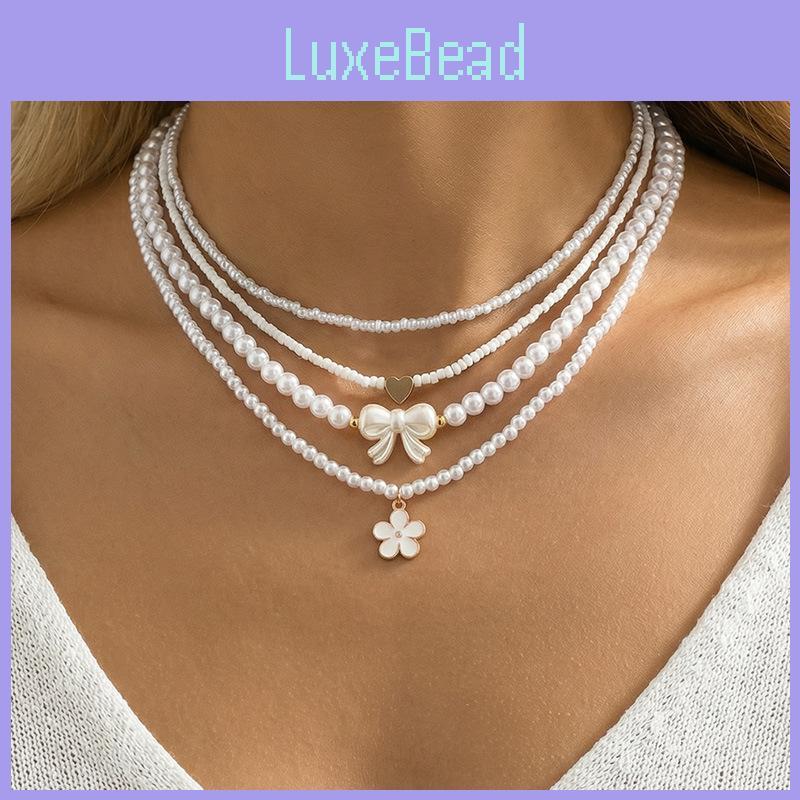 Spring Summer Boho Necklace Jewelry Set With Plastic Beads For Womens Fashion