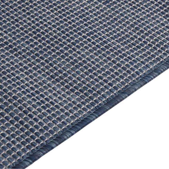 VidaXL Outdoor Flatweave Rug 80x250 Cm Blue