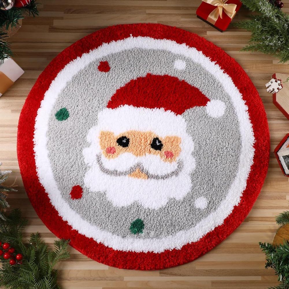 Absorbent Bathroom Mat Santa Claus Design Doormat Multi-functional Anti-slip Pad  Door Entrance