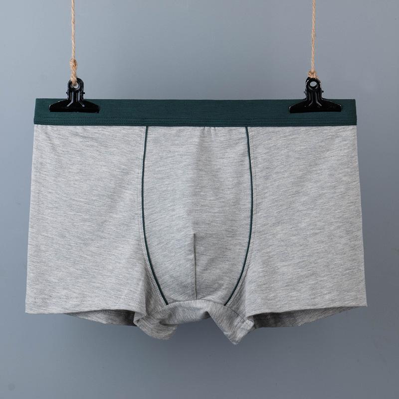 

Мужское хлопковое нижнее белье Свободное и дышащее Трусы-боксеры Большого размера Средняя высокая посадка Чистый хлопок XL светло-серый