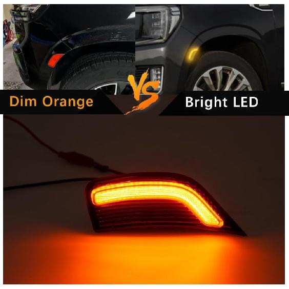 NJSBYL Suburban LED Side Marker Light for 2021 2022 2023 2024 Tahoe Suburban Yukon XL Yukon Denali Cadilla.c Escalade ESV Smoke Lens Amber Front