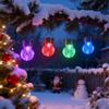 Solar Lanterns Outdoor Colored Hanging Solar Lights Waterproof Globes Garden Lights Decorative Light Up Ornaments for Fence Hook Tree Ornaments