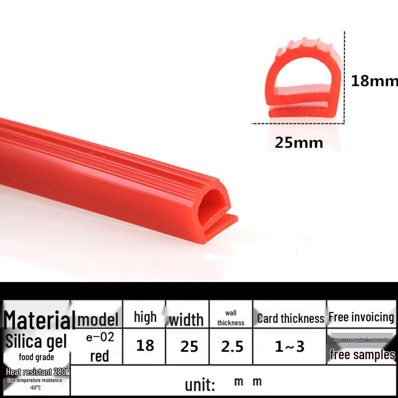 Silicone Sealing Strip: Acid & Alkali Resistant, High Temp Resistant, P & E-shaped for Oven, Steamer, Baking, Cold Storage.