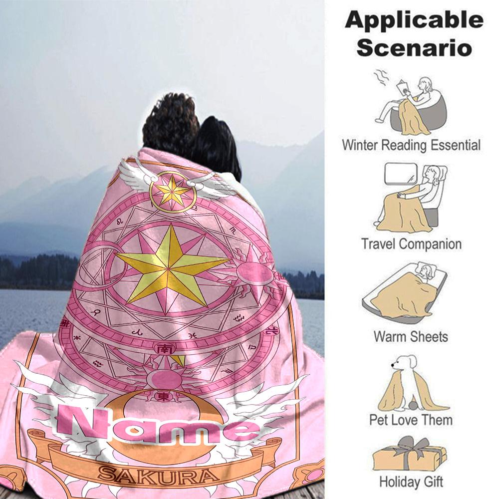 Customiz Name Personality Sailor Moon Blanket Soft &Warm Sofa Office Bed Travel Lunch Break Blanket, Gift Suitable All Seasons