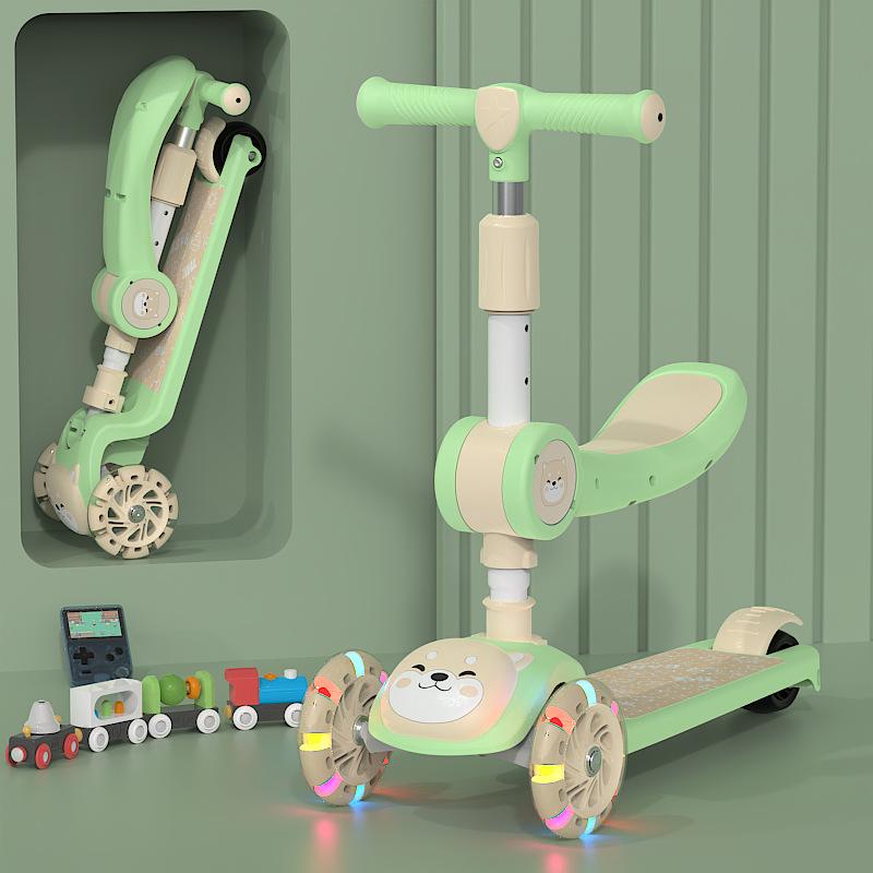 Hulajnoga dziecięca, Hulajnoga składana ślizgowa trzy w jednym dla chłopców i dziewczynek