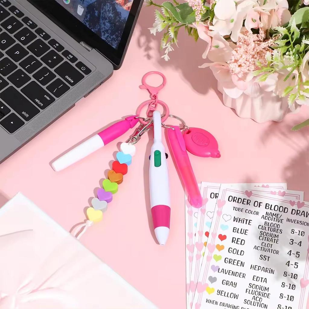Popular Nurse Pen Set with Retractable Scroll and Badge Clip - Ideal Nurse's Day Gift with Light
