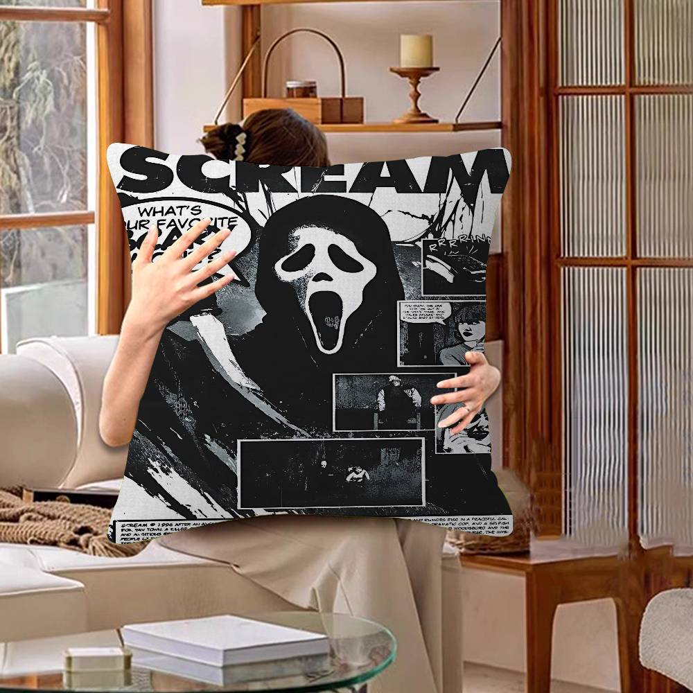 Horror Movie S-Screams Cushion Cover Pillowcase Upholstery Sofa Throw Pillow Home Decor Pillowcas