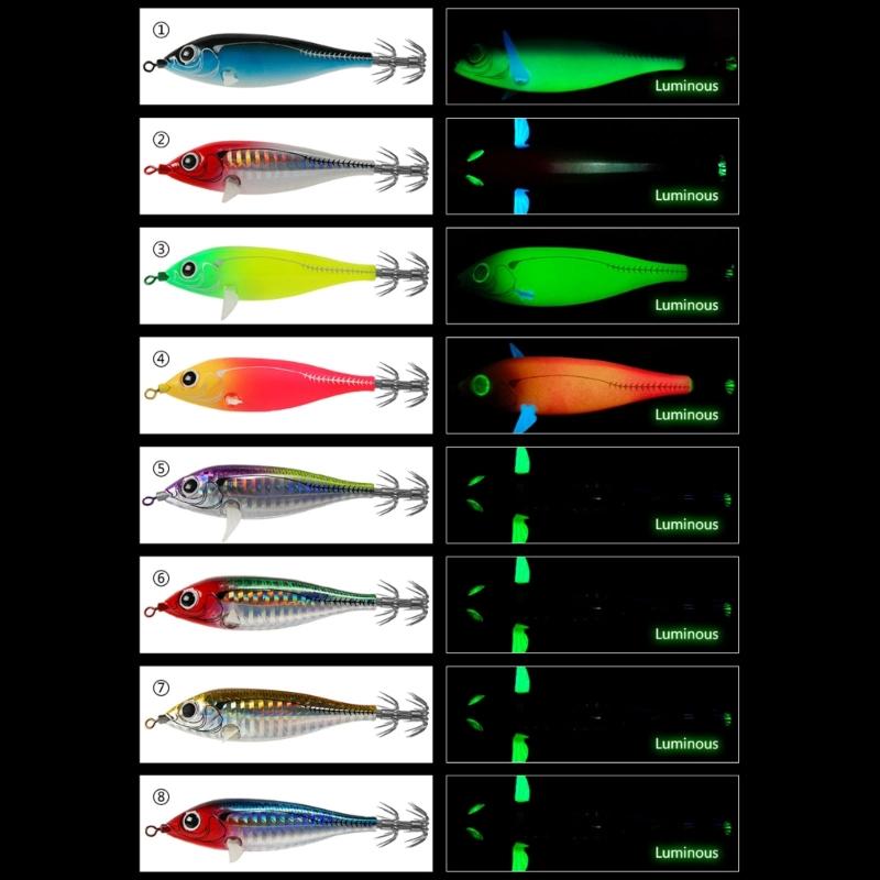 73/90mm Squid Jigs Floating Fishing Lures Cuttlefish Baits Squid Jigs Baits Night Fishing Lures Glow Baits