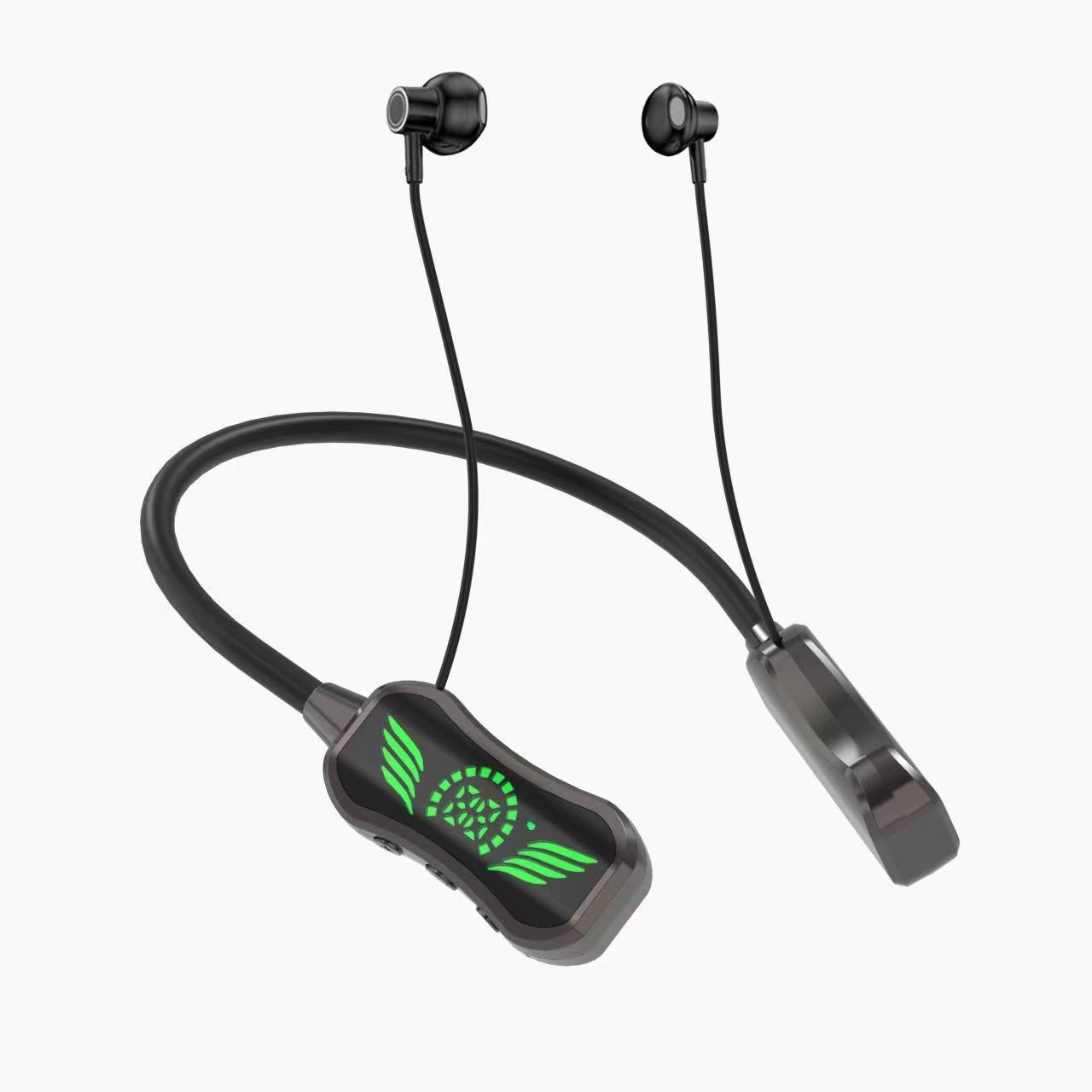 

Bluetooth Neckband Headset with Color Display, Long Battery, Wireless Sports & K-Song Feature, Memory Card Slot темно-синього кольору