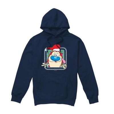 Ren & Stimpy Mens Festive Santa Hat Christmas Hoodie