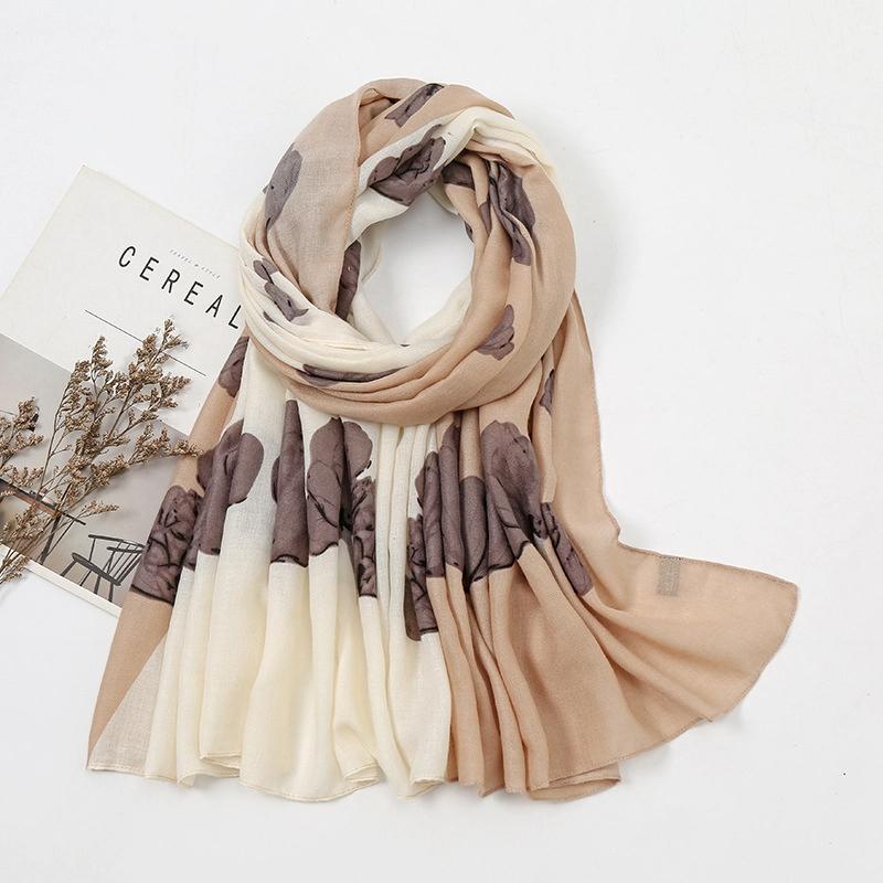 Color Printed Tassel Scarf Bohemian Stitching Shawl Seaside Travel Vacation Sunscreen