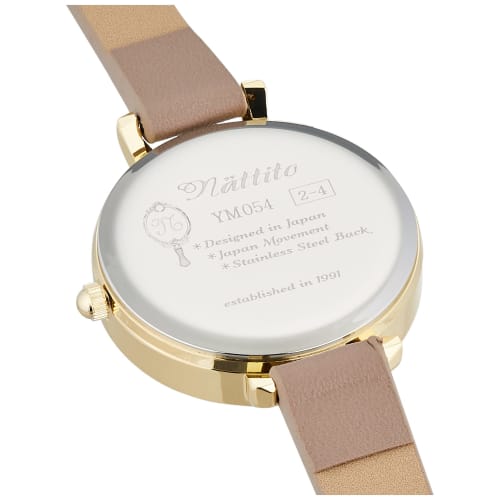 Fieldwork Tova Analog Watch with Date Display, Gold Leather Strap, Gray, YM054-2, Women's
