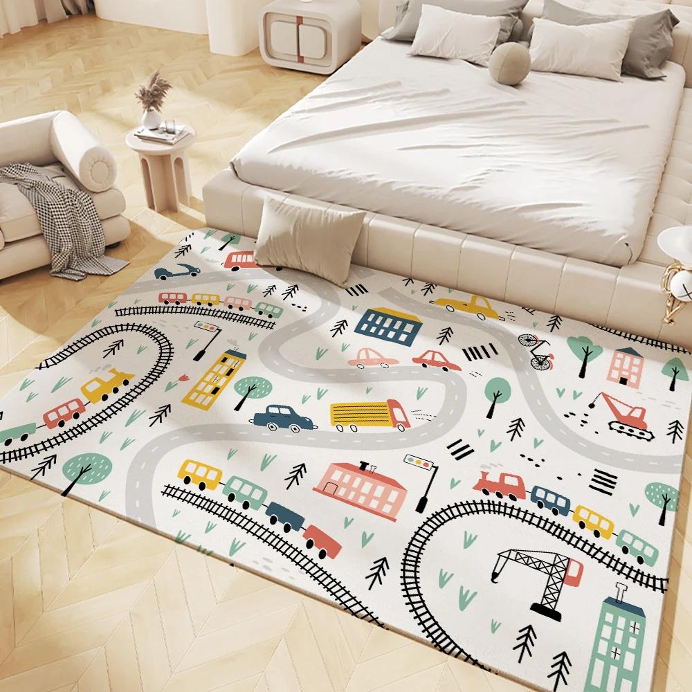 Tapete de Brincar Infantil Tapetes de Flanela Antiderrapantes para Quarto de Criança Casa Sala de Estar Quarto Tapete de Cozinha Lavável à Máquina Tapete de Chão 40X60cm-16x24in