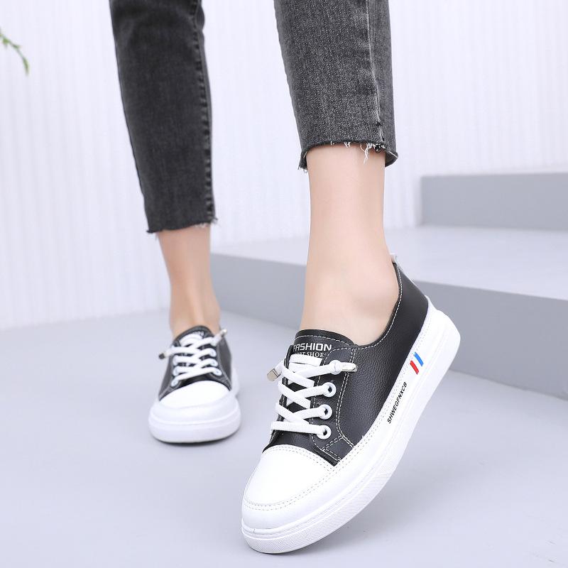 

Spring and summer new fashion versatile little white shoes women s shoes Korean version trend casual breathable leather surface non-slip flat shoes 41