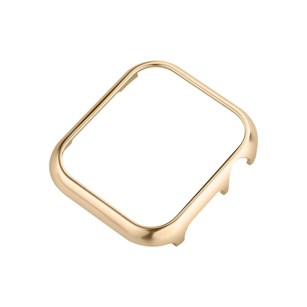 Accessories for Apple Watch Case 45mm 46mm Metal Bumper Protective Cover Frame for iWatch 10 Series 7/6/5/4 Cases Aluminum Gold