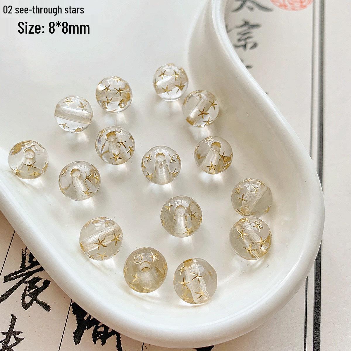 

Сверкающий галактический золотой ретро браслет/ожерелье из акриловых бусин в форме сердца и звезды