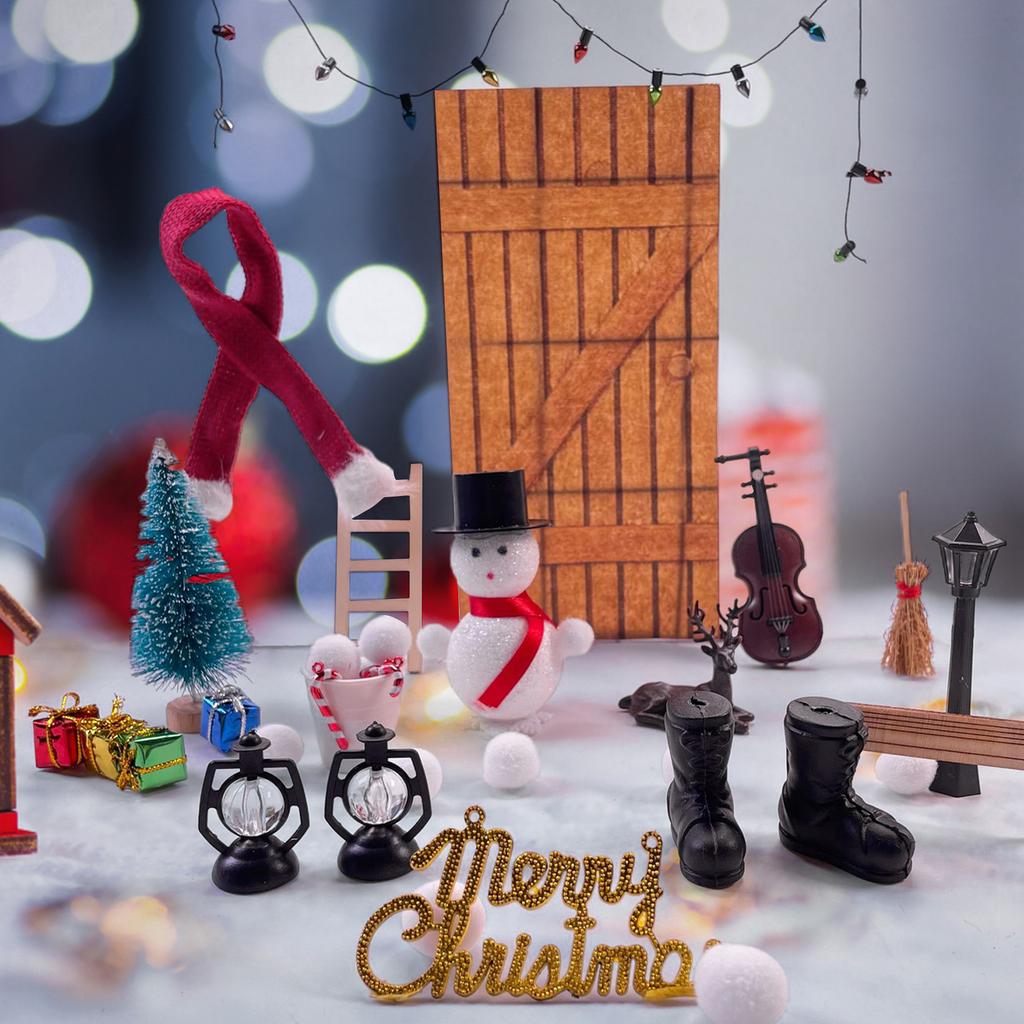 1:12 Doll House Accessories Set Miniature Door Decorations for Holiday Party Birthday Gift Type 2