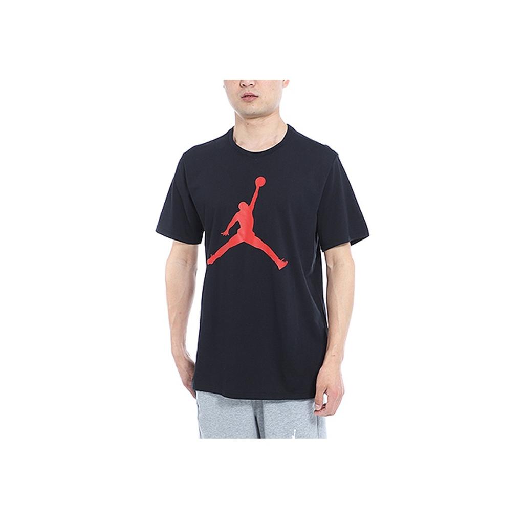 Jordan Casual Sport Round Neck Large Logo Short-Sleeve T-Shirt Men Tops Black CD7611-010