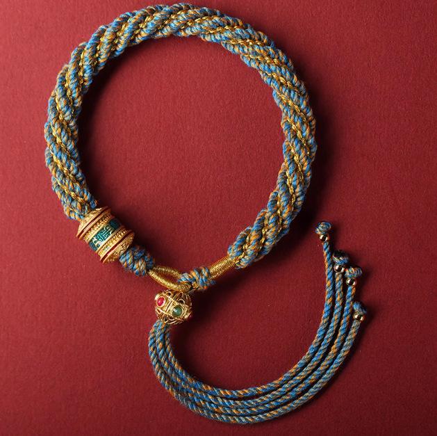 Colorful Tibetan Handmade Wealth God Bracelet – Cotton Thread Red String for Birth Year