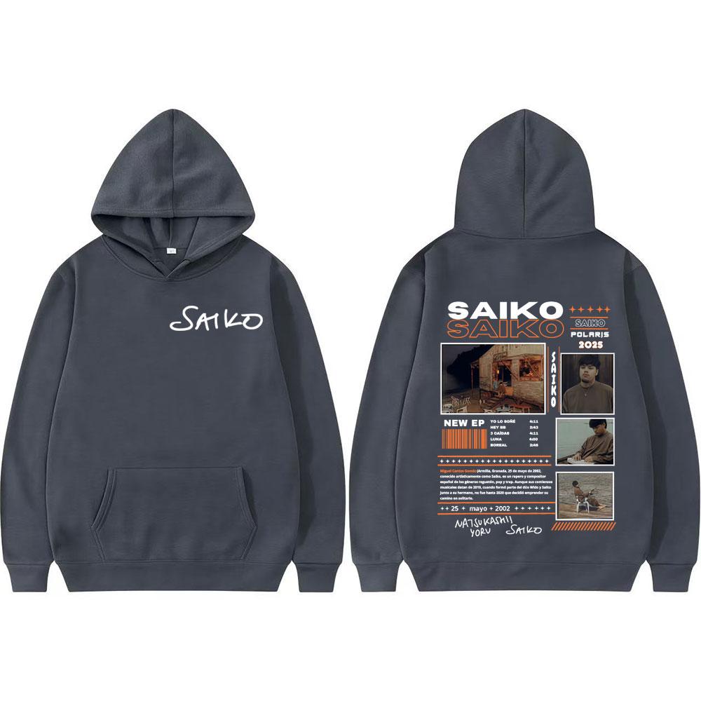 Rapper SAIKO POLARIS Album Tour 2025 Merch Hoodies Men's Clothing Oversized Hoodie Streetwear Gothic Long Sleeve Sweatshirt Tops