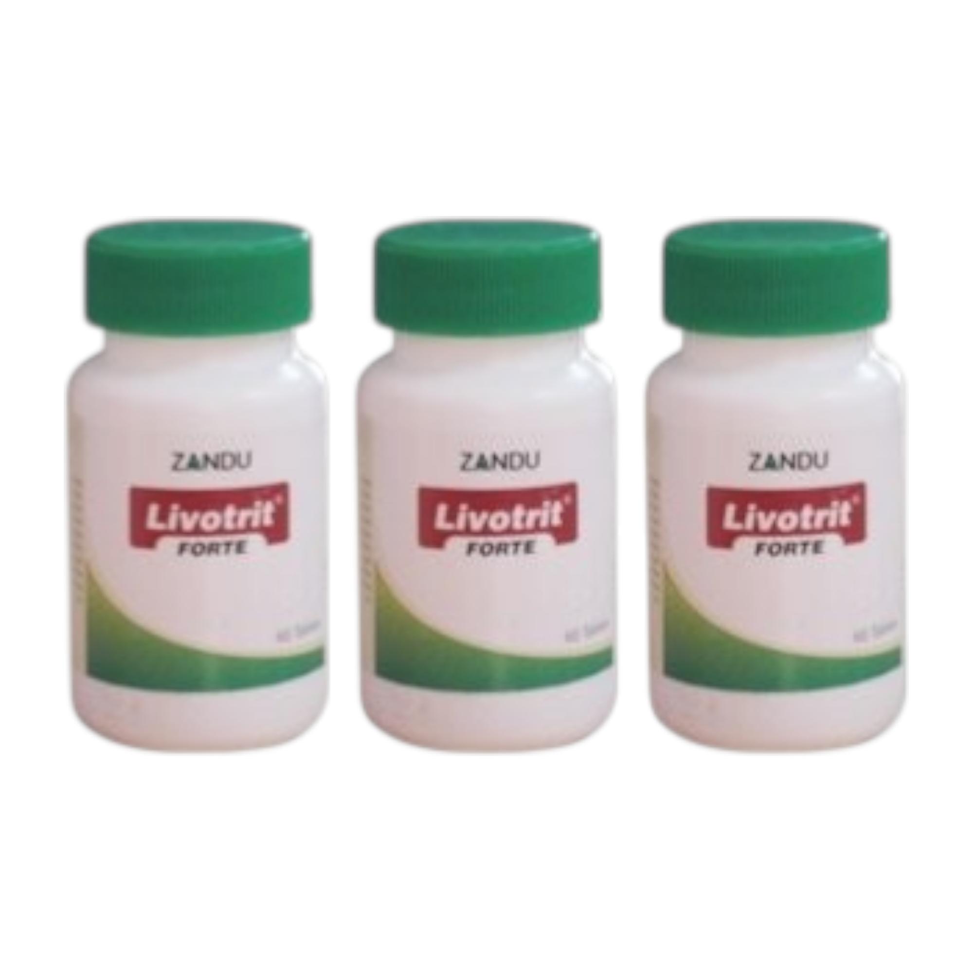 

Zandu Livotrit Forte 60 Tablets x Pack of 3 | Liver Support & Detox Supplement for Daily Wellness