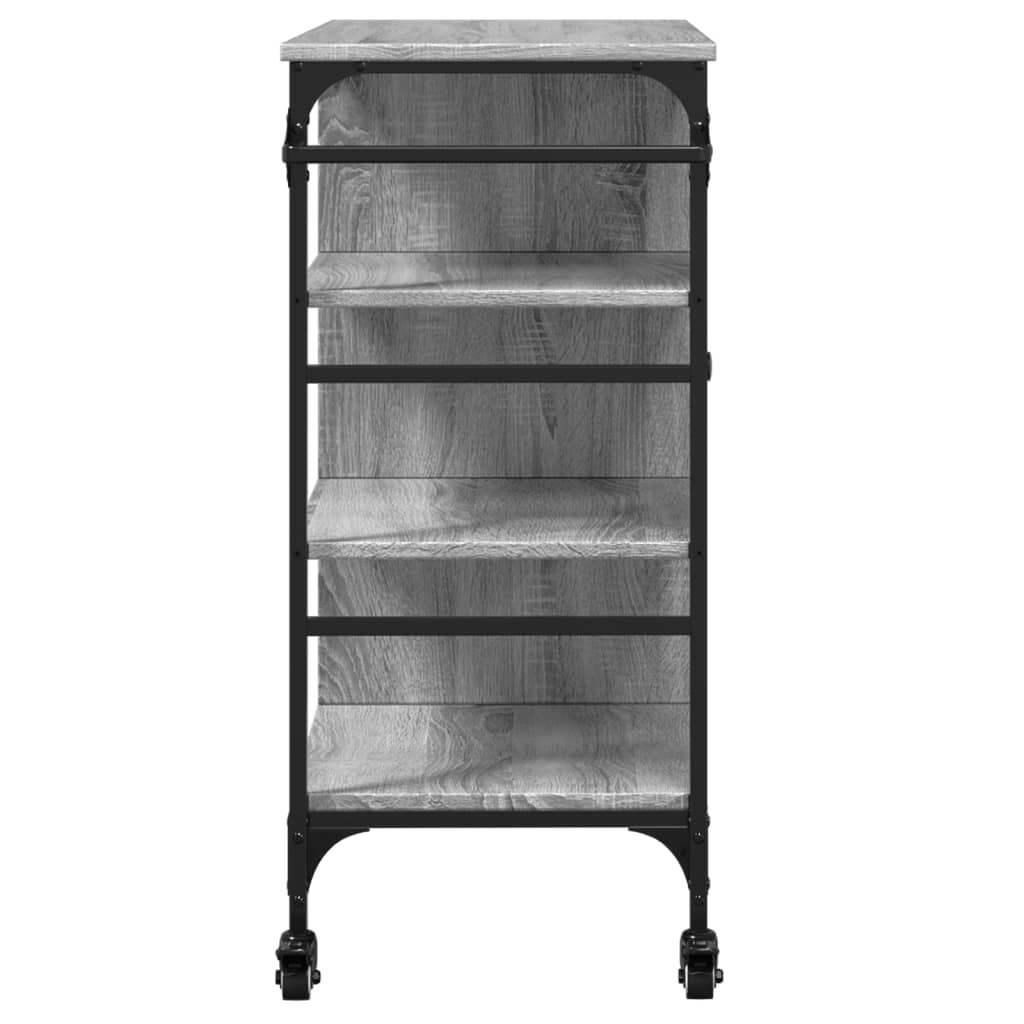 Kitchen Trolley Grey Sonoma 87.5 x 38.5 x 84.5 cm Particleboard