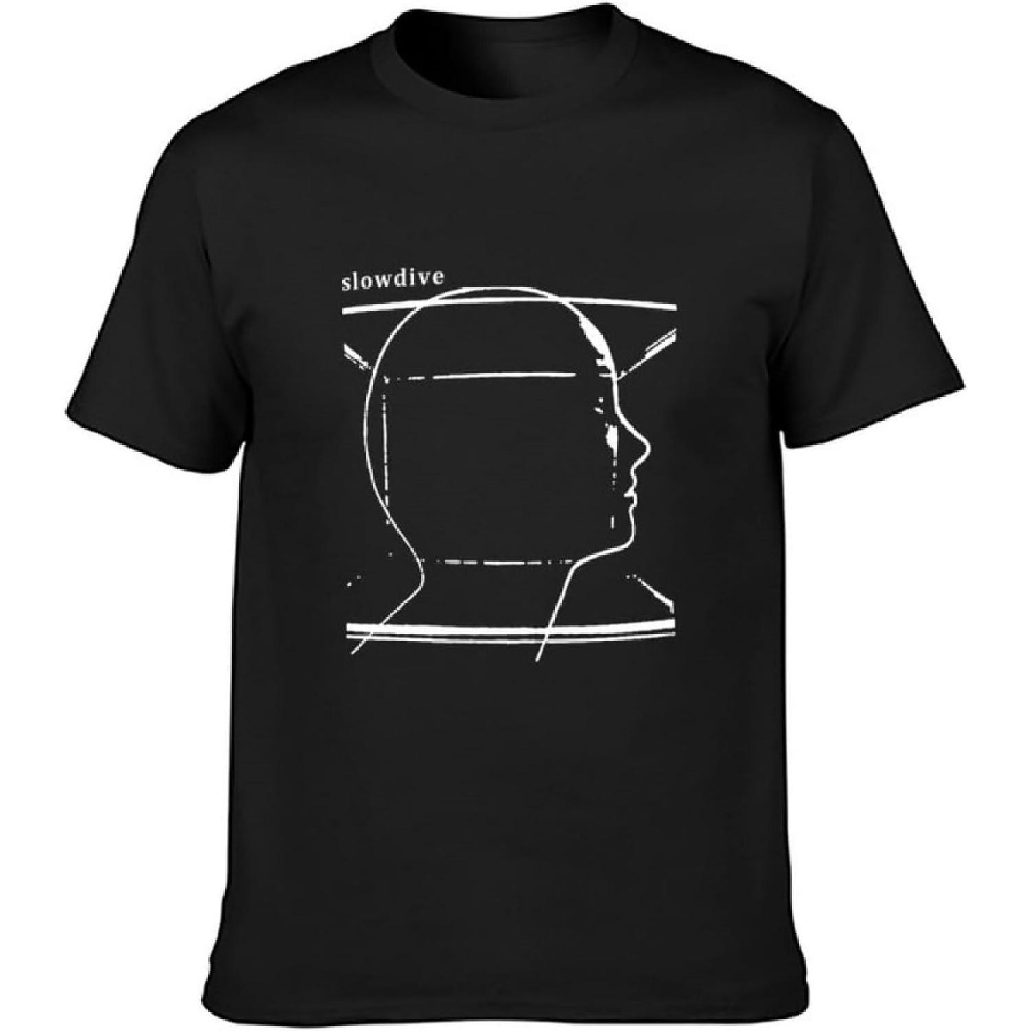 MOMOAER Men s Slowdive Album Cover Black Men Graphic Printed Top Unisex Tee T-Shirts Black XXXXXL разноцветный