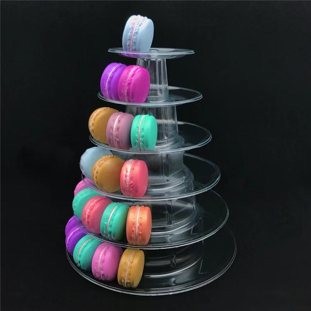 6/10-stöckiger Macaron-Ausstellungsstand, Cupcake-Turm, Cupcake-Ständer, Tortenständer, PVC-Tablett für Hochzeits- und Geburtstagskuchen-Dekorationswerkzeuge