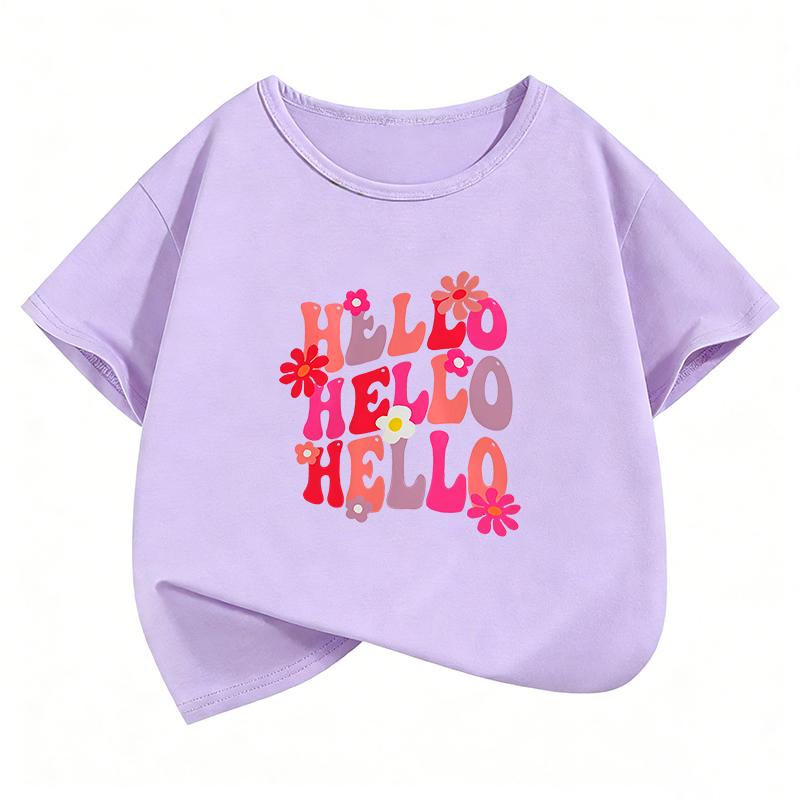 Graphic Tshirt Kids Summer Spring Soft Tee Flower T Shirts Funny Kids Childrens Tshirt Boys Girls Casual Top Tee