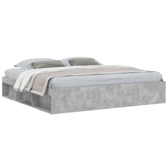 VidaXL Cadre de lit gris béton 200x200 cm 3203890