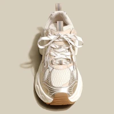 Mode Damen Freizeitschuhe 2024 Atmungsaktive Plateau-Sneaker Damen Neue Mode Hochwertige Weiße Mesh-Sneaker Schuhe für Damen