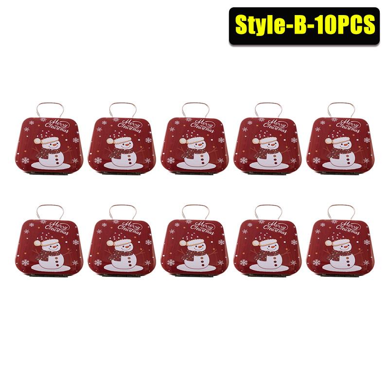 1-20PCS Tinplate Handbag Candy Box Children's Gifts Small Tin Box Mini Handbag Christmas Decoration Supplies Christmas Candy Box