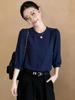 Women's Mid-Sleeve Simple Shirt - Versatile, Slimming, and Stylish for Early Spring