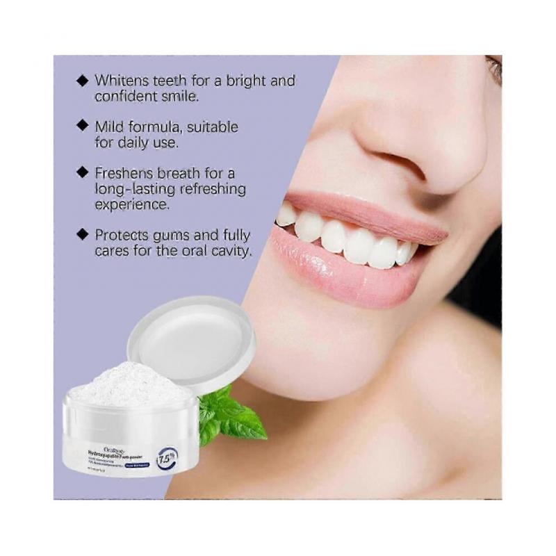 Hydroxyapatite Tooth Powder for Enamel Protection and Tooth Strengthening, Gentle and Effective Formula, Fresh Breath, Fluoride-Free Tooth Powder
