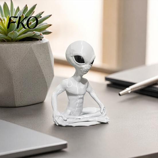 Mechanical Balance Statue 3D Printed Alien Model, Funny Yoga Zen for Artistic Sculpture Room, Meditation Space, Living Office Decor, Gift Sci-Fi Fans