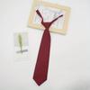 Lazy Small Necktie Black Wine Red Solid Dark Blue Korean Women Sweet Basic Style School Uniform Classic Ties