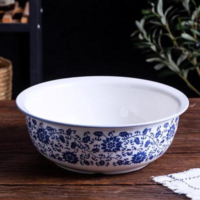 Traditional Blue and White Ceramic Multi-Purpose Basin