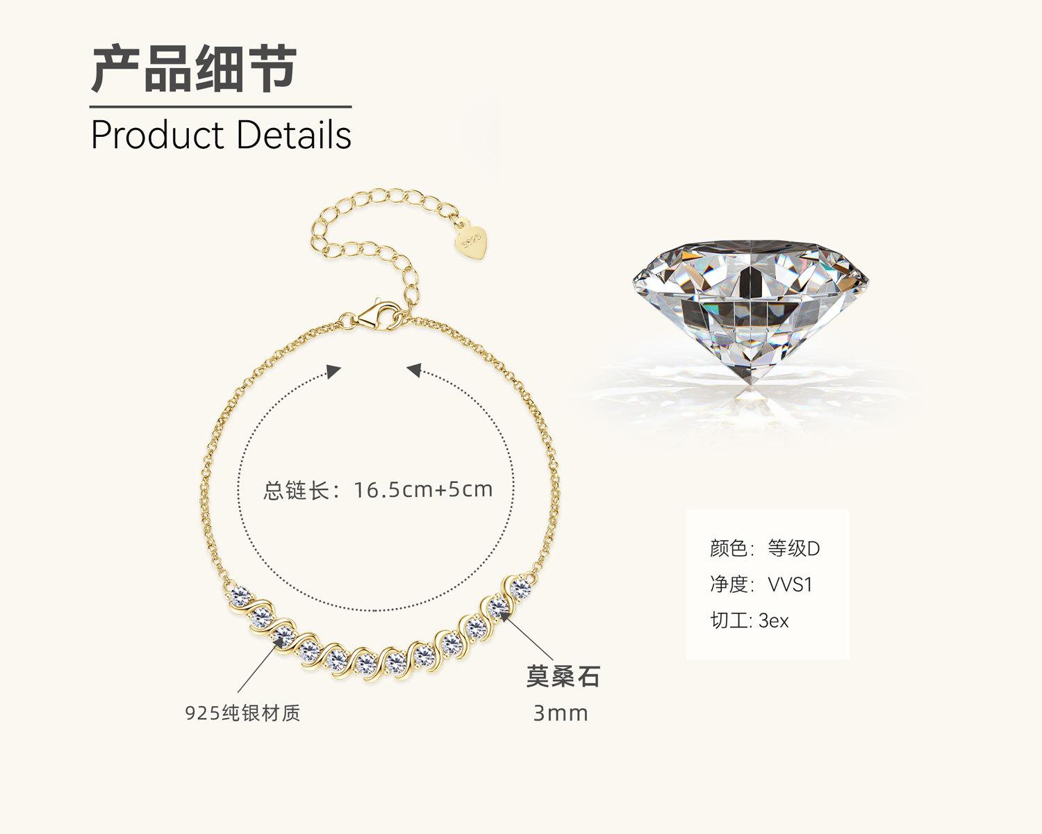 

Silvere Glam Новый браслет-твист с муассанитом — это модный и универсальный браслет из стерлингового серебра S925 с уникальным чувством дизайна для женщин. 1.2 carats золотистый