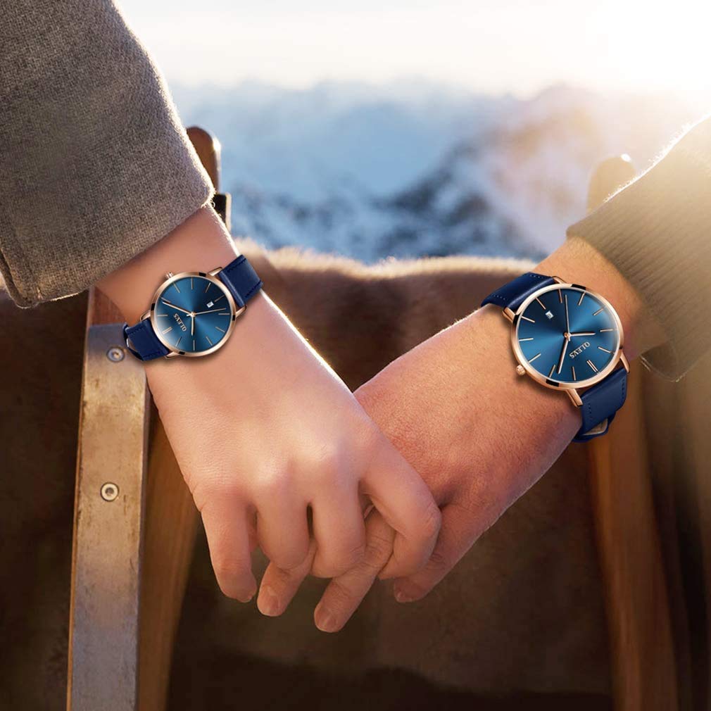 OLEVS Pair Watch Pair Watch Couple Popular Ladies Pair Watch Set Arm Watch Surprise Present Wedding Anniversary Present Couple Anniversary Present Day