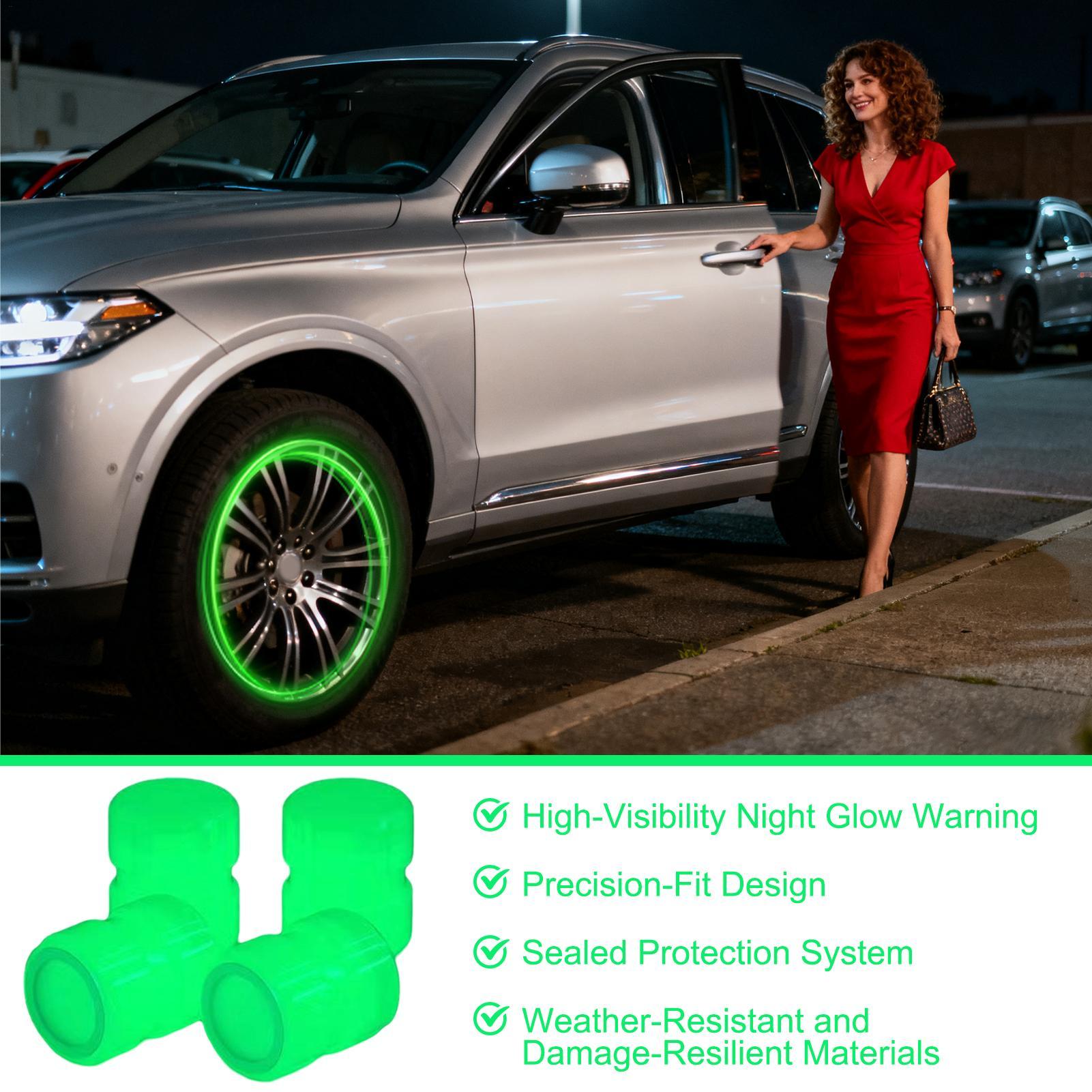

Tire Caps 4 PiecesWeather Resistant UV Protection Gadget Tire Stem Valve Caps For Automotive Vehicle Night Outdoor Garage Sport CHINA