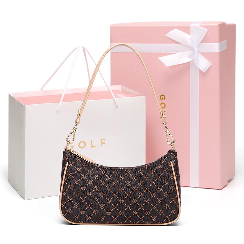 

New GOLF PVC Shoulder Bag Small Size Women s Multicolor B041744 24.9*7.1*16.0CM