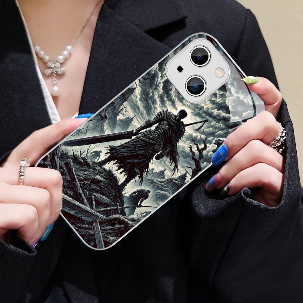 Anime Berserk Phone Case For IPhone 14 13 12 Mini 11 Pro XS Max X XR 14 Plus Tempered Glass Cover