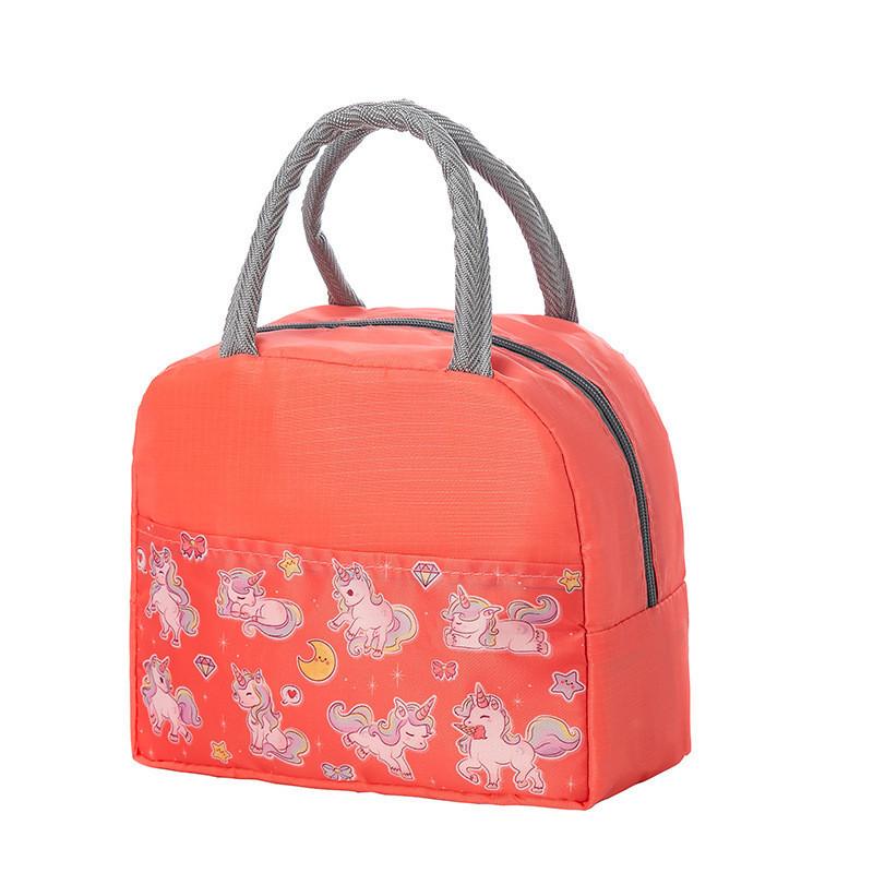 

Мультяшная милая термосумка для пикника на открытом воздухе, сумка из ткани Оксфорд, многофункциональная сумка для студентов, офисных работников, бенто розовый